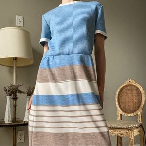 SOLD Vintage 60s Pastel Blue Short Sleeve Dress